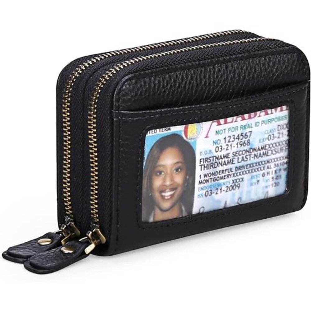 Small Genuine Leather Wallet for Women, RFID Blocking Credit Card